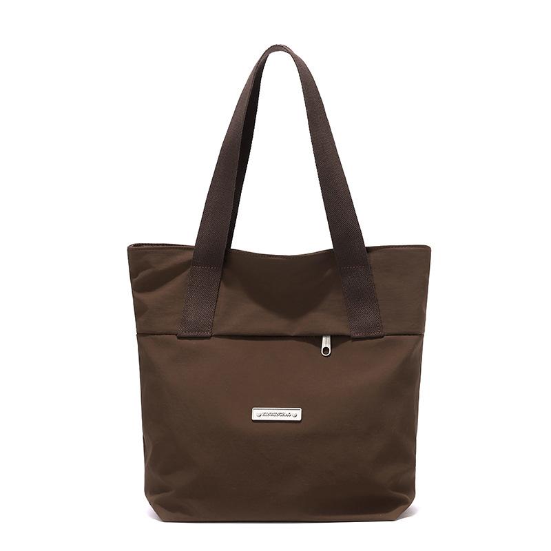 Waterproof Nylon Tote Bag for Women Large Capacity Shoulder Handbag with Zip Pocket