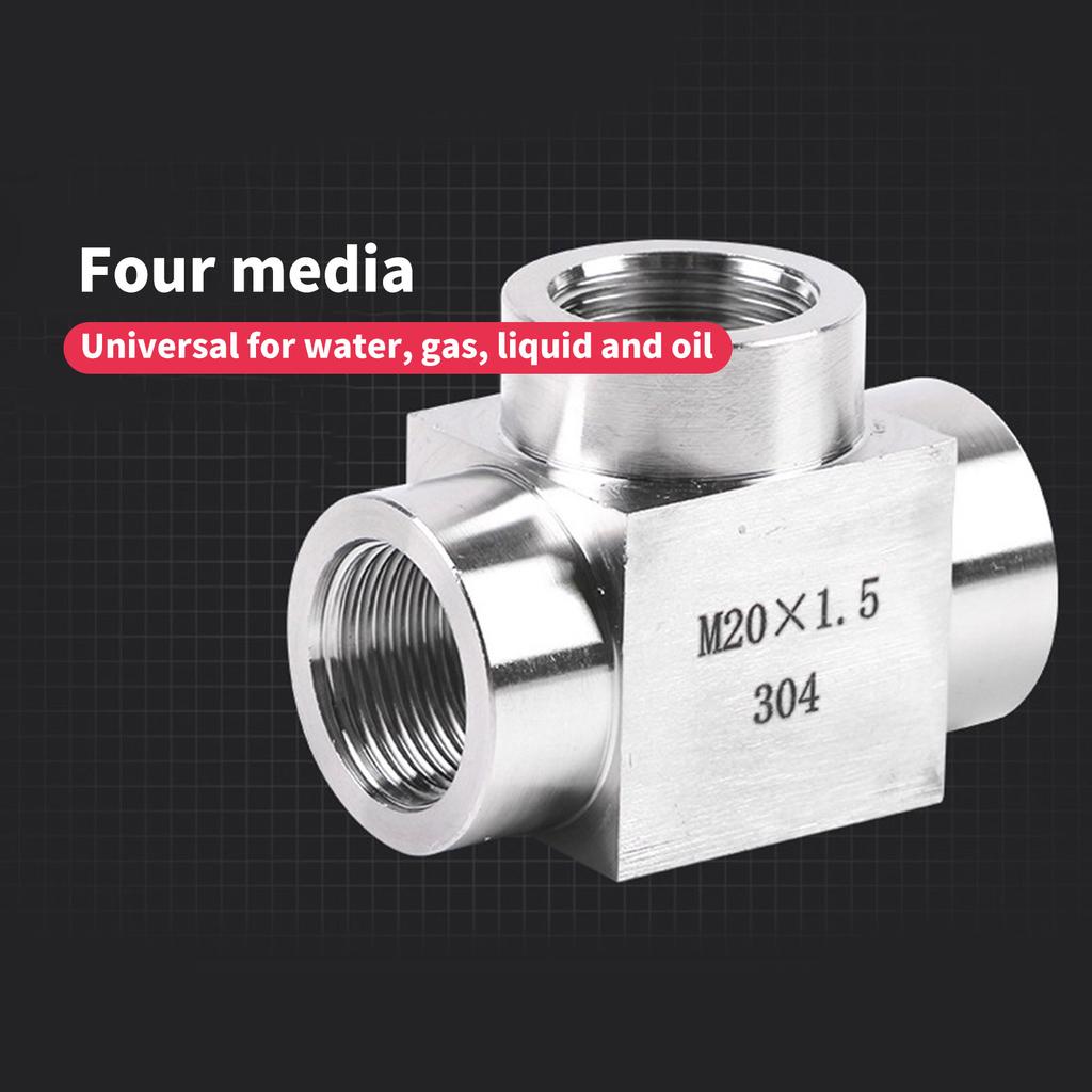 Industrial T Type Stainless Steel Tees Fitting High Pressures Corrosion Resistant for Plumbing Irrigation Daily Use