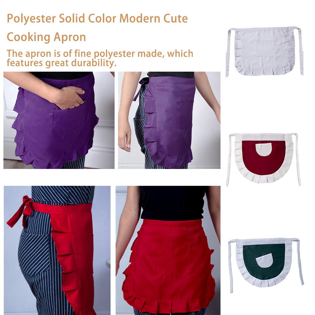 Poliesterowy Fartuch Jednokolorowy Zamiennik Urocza Koronka Kuchnia Restauracja Kawiarnia Kostium Pokojówki Fartuszki Kelnerskie