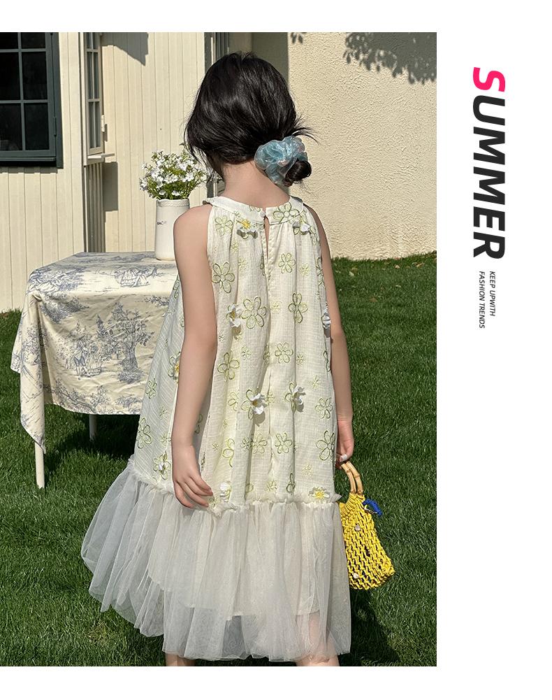 Girls' Dress Summer 2026 New Large Children's Beach Skirt Strap Skirt Girls' Princess Skirt Children's Summer Dress