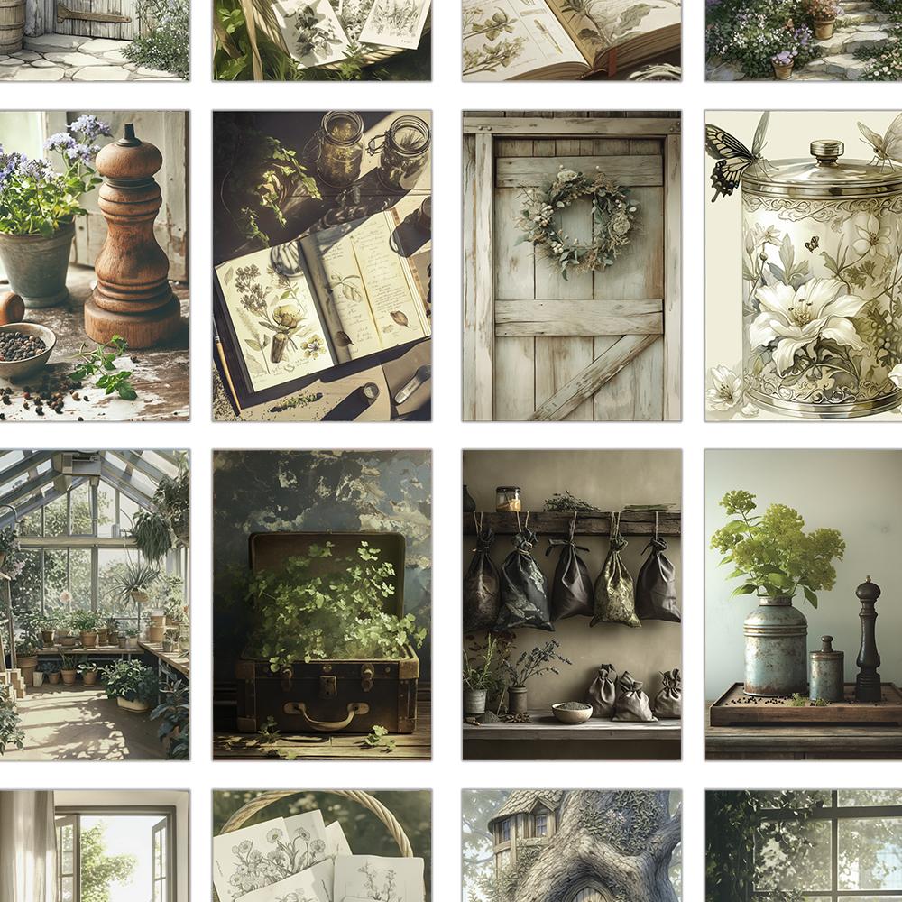 32pcs, Vintage Herb Garden Postcards, Perfect for Birthday/anniversary Gifts, Suitable for Collecting, Giving, and Mailing.