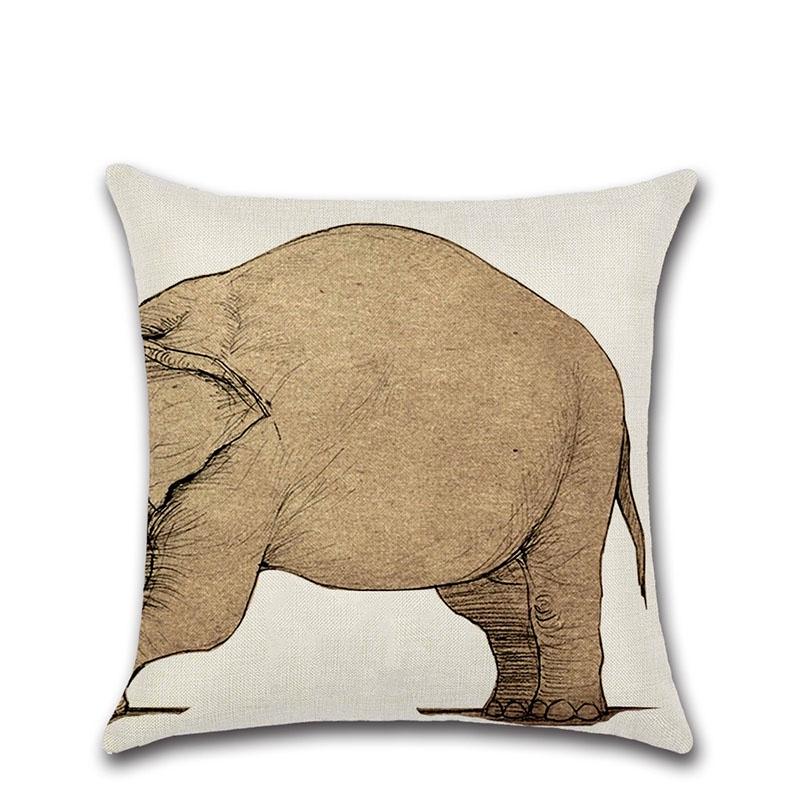 Premium Quality Cotton Linen Pillowcase Featuring Delightful Animal Patterns