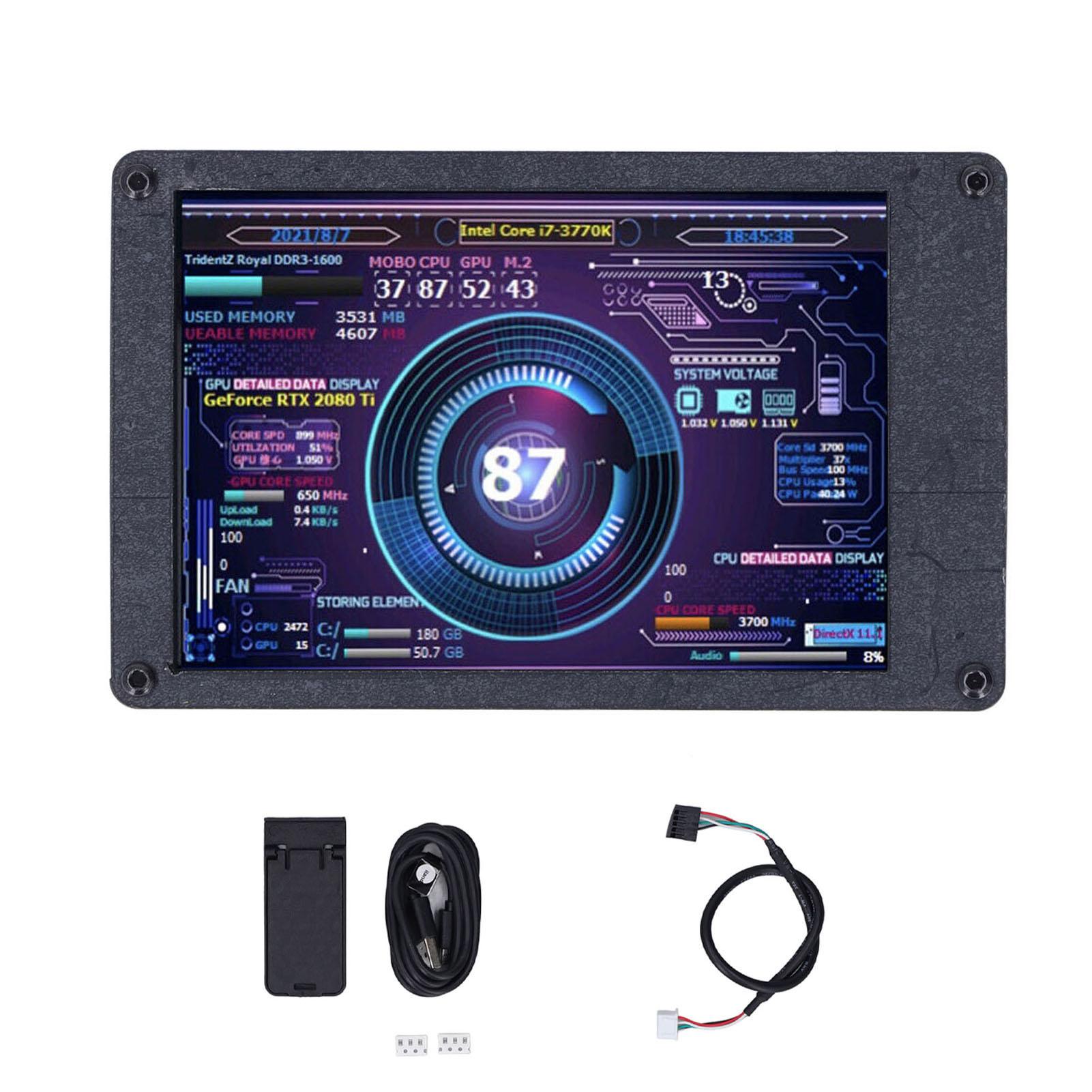 USB   Scherm   Helderheid 3,5 inch   Computertemperatuur CPU   Monitor voor