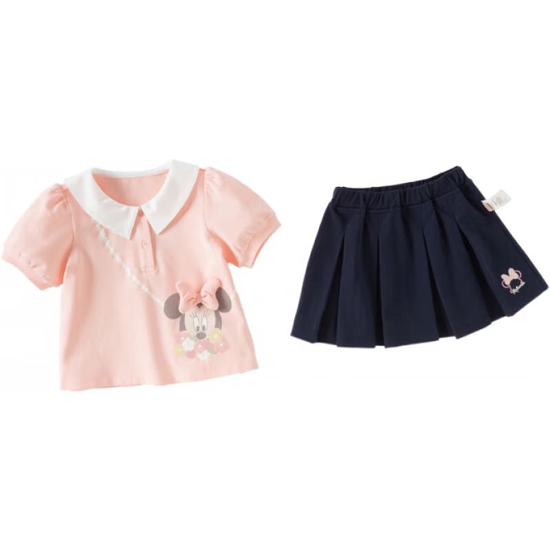 DAVE & BELLA Disney Girls  Knitted Short Sleeve Pleated Skirt Set 110cm
