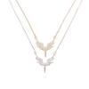 S925 Silver Diamond Bird Pendant Double Chain Necklace - European & American Style, Sparkling Light Luxury for Women