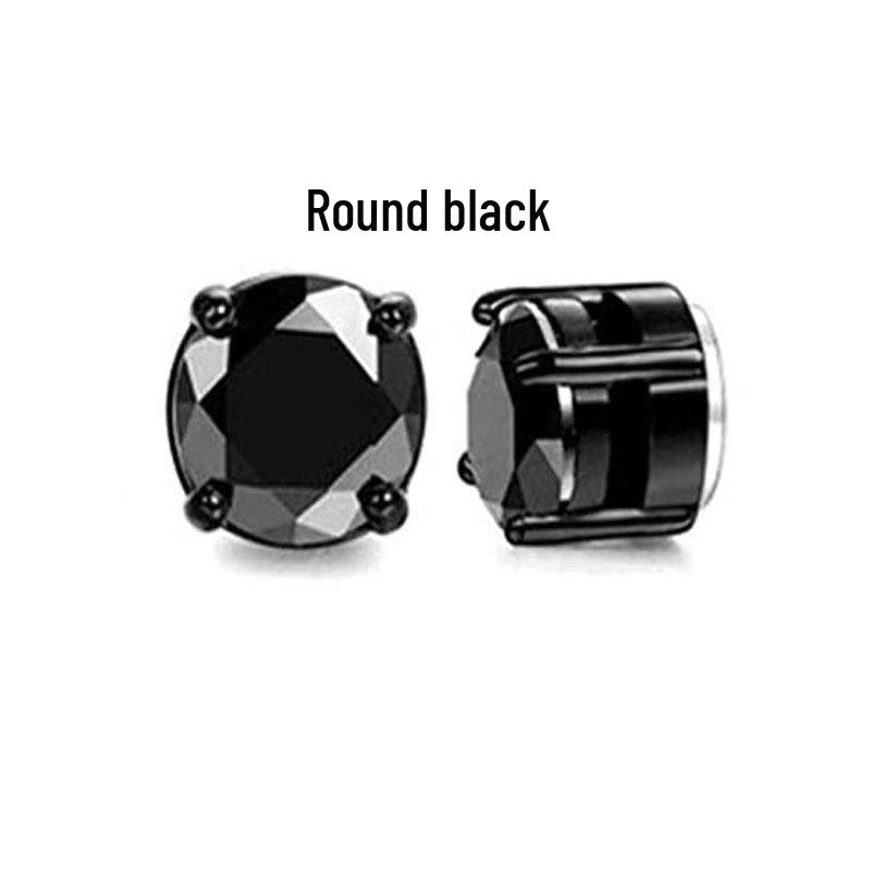 Magnetische Ohr Manschetten & Kreuz Zirkonia Stecker Ohrringe Set für Herren, Edelstahl, Kein Piercing Erforderlich