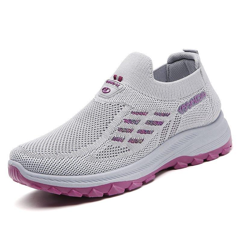 

2025 summer new soft-soled sports shoes versatile socks mouth walking mother shoes breathable long wear not tired feet work shoes 41 светло-серый