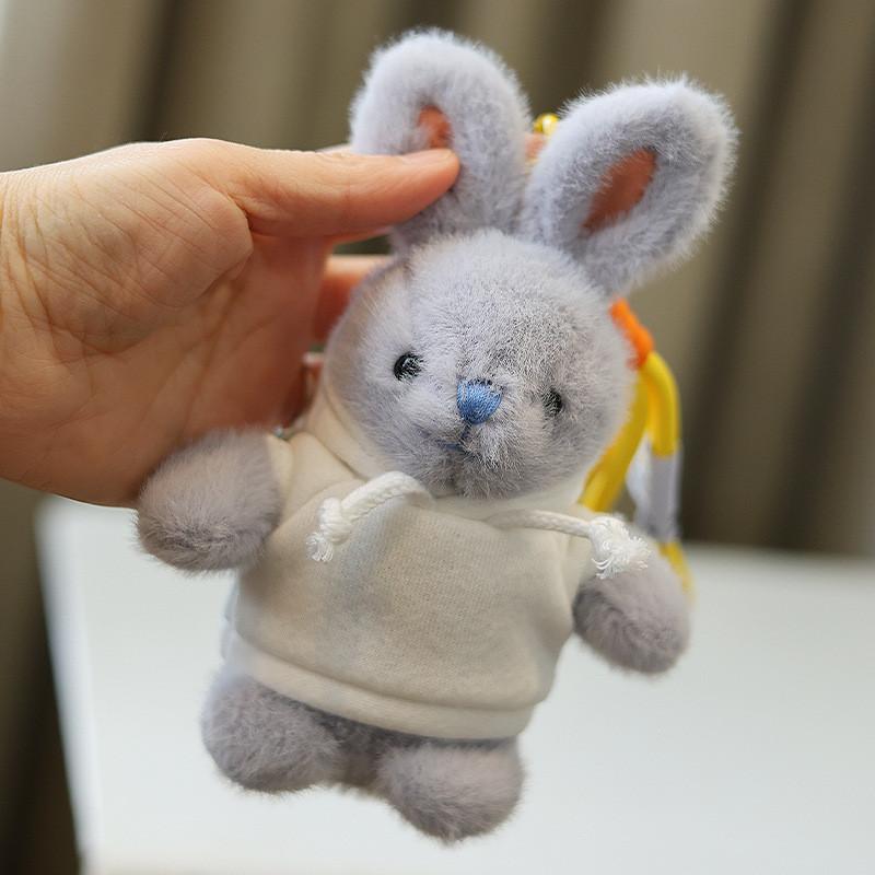 Rabbit Plush Keychain Toy Cute Stuffed Animal Doll Kids Birthday Keyring Gift