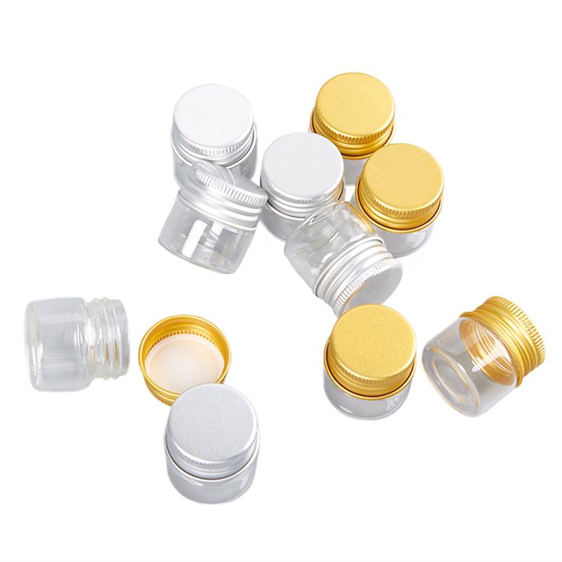 5 ks 10ml Malé Skleněné Skleničky Lahvičky Šroubovací Víčko Skladovací Sklenice Mini Nádoby Průhledné Lahvičky