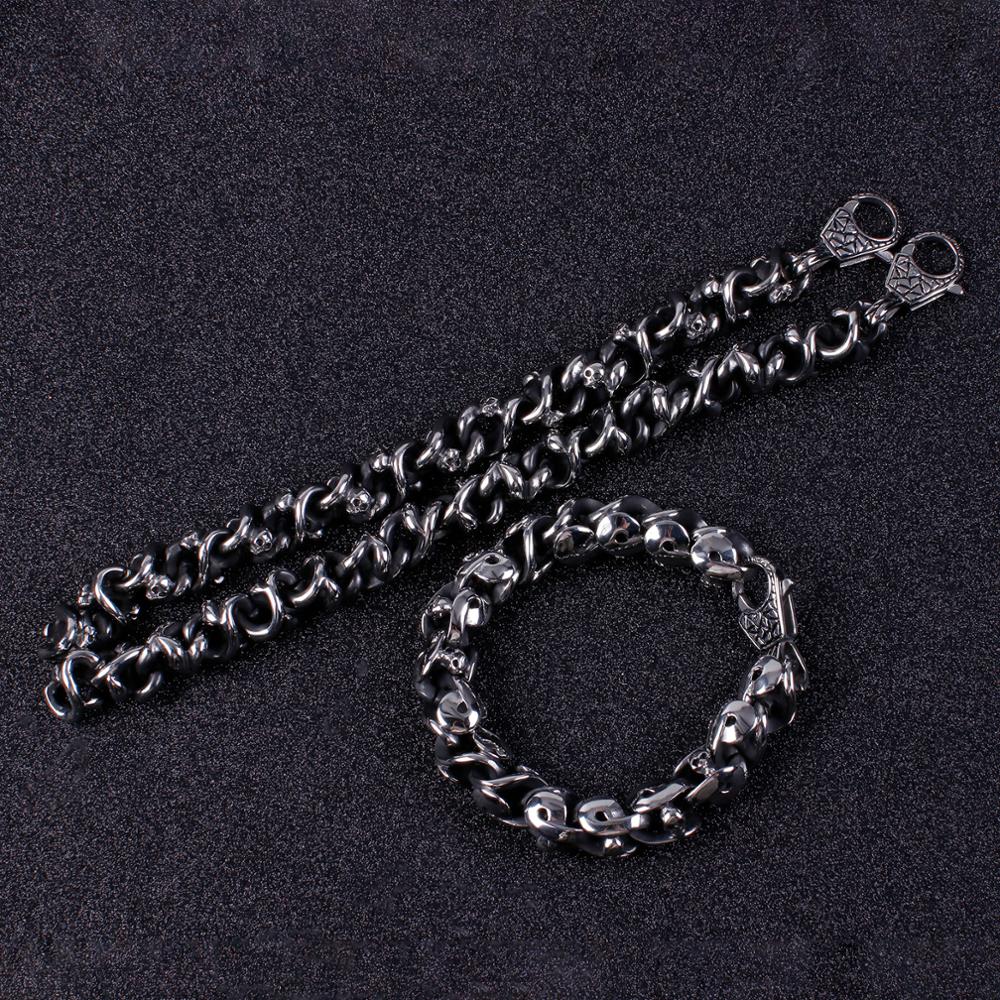 Kalen  Retro Stainless Steel Twisted Chain Bracelet for Men's Skull Punk Style Unique Bracelet Trendy Jewelry Chunky Accessories