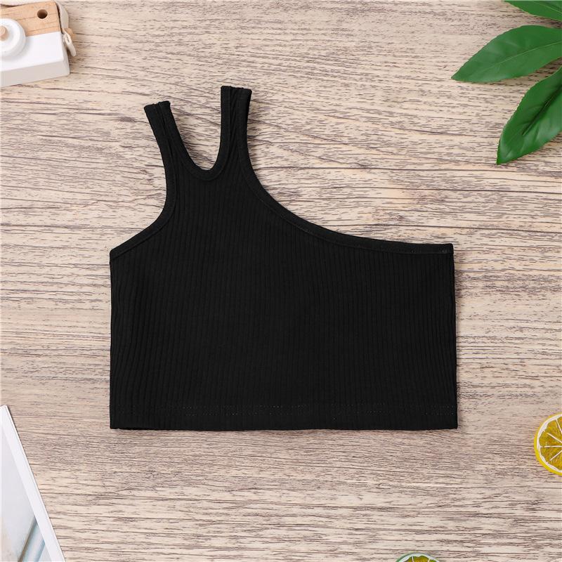 Children's Sweet Vest Summer Girls Oblique Shoulder Irregular Halter Top