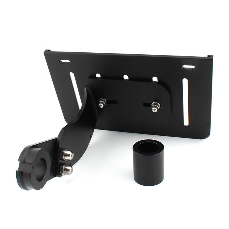 CNC Aluminum Side Mount License Plate Bracket Holder with LED Light for Harley Davidson Softail Street Bob Fat Boy Breakout Custom Motorcycle