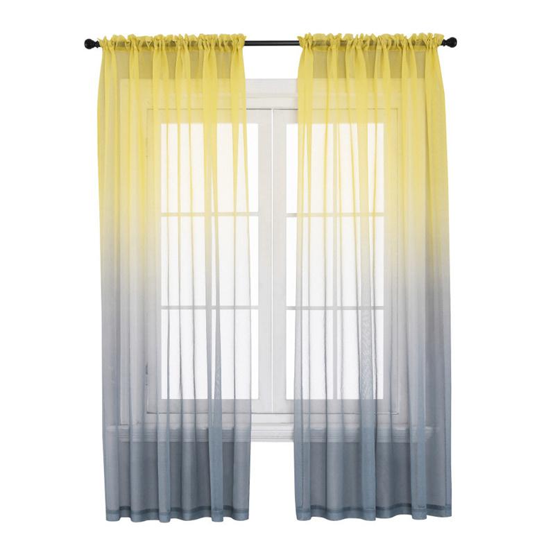Verlaufende Transparente Sichtschutzvorhänge Elegantes Fenster-Scrim für Wohnzimmer Schlafzimmer & Balkon Sonnendurchlässige Dekorative Tüllvorhänge