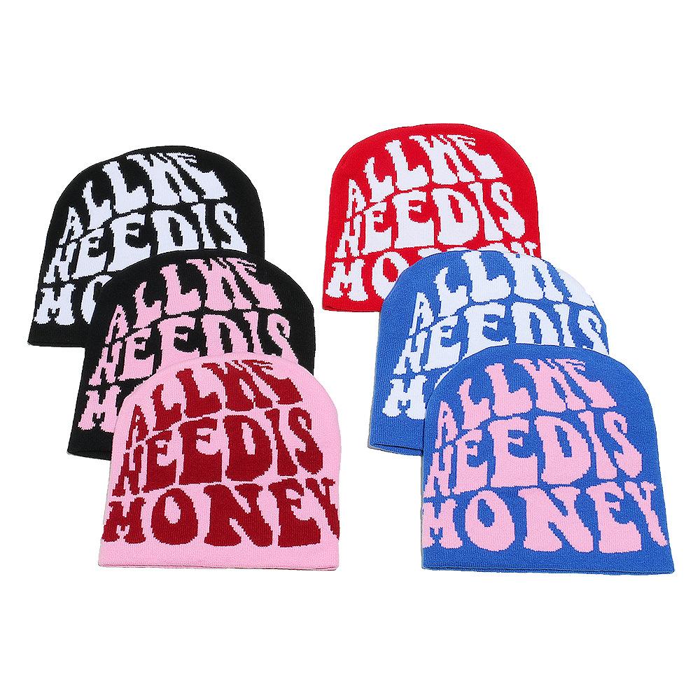 Winter New Men's and Women's Y2K Wool Pullover Hat Jacquard Letter Personalized Fashion Hip-hop Knitted Hat