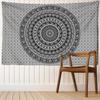 Schwarz Weiß Mandala Wandteppich Wandbehang Kunst Blumen Psychedelisch Hexerei Böhmen Schlafzimmer Heimdeko