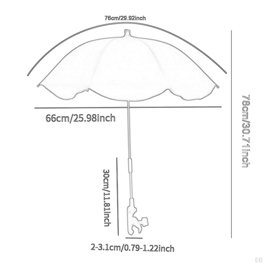 Strandstuhl Sonnenschirme Kinderwagen Schirm Verstellbare Klemme 360° Verstellbar Reißfest für Deck