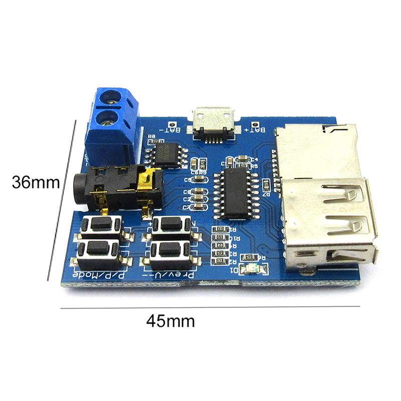 5V 3W Mp3 Audio Decoder Power Amplifier Board Micro Usb Tf Card