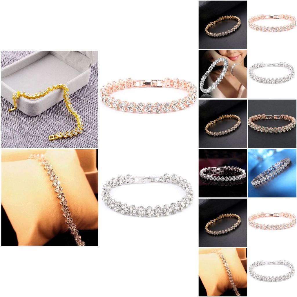 Fashionable Ol Style Women's Heart Shaped Bracelet With Stunning Zircon Stones