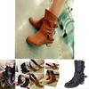 Elegante und schicke Damen Schnallen Mode Warme Kurze Lederstiefel Pu-Leder Schuhe