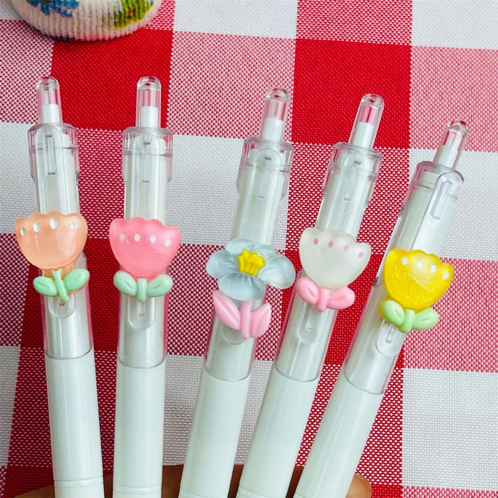 6Pcs Retractable Gel Pen 0.5mm Office Signing Pen Ergonomic Grip Gel Pen Smooth To Write for Student Writing Drawing