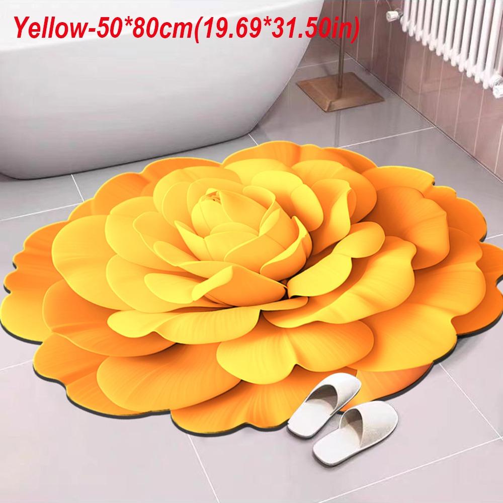 Special-shaped Peony Floor Mat Non-slip Door Gasket Blanket  for Living Room Tea Table Bedside