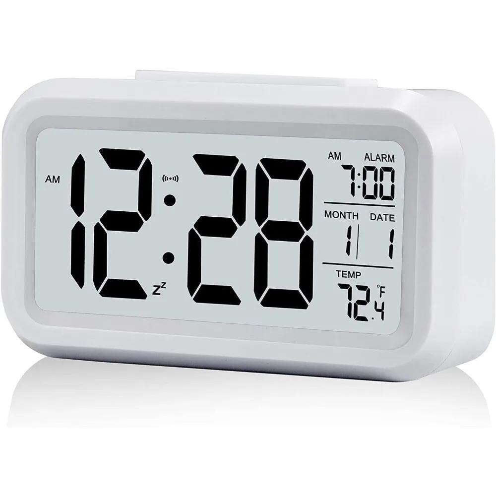 LED Electronic Digital Alarm Clock Backlight Snooze Calendar Clock Screen Desktop Table Clocks for Home Office Digital Alarm2