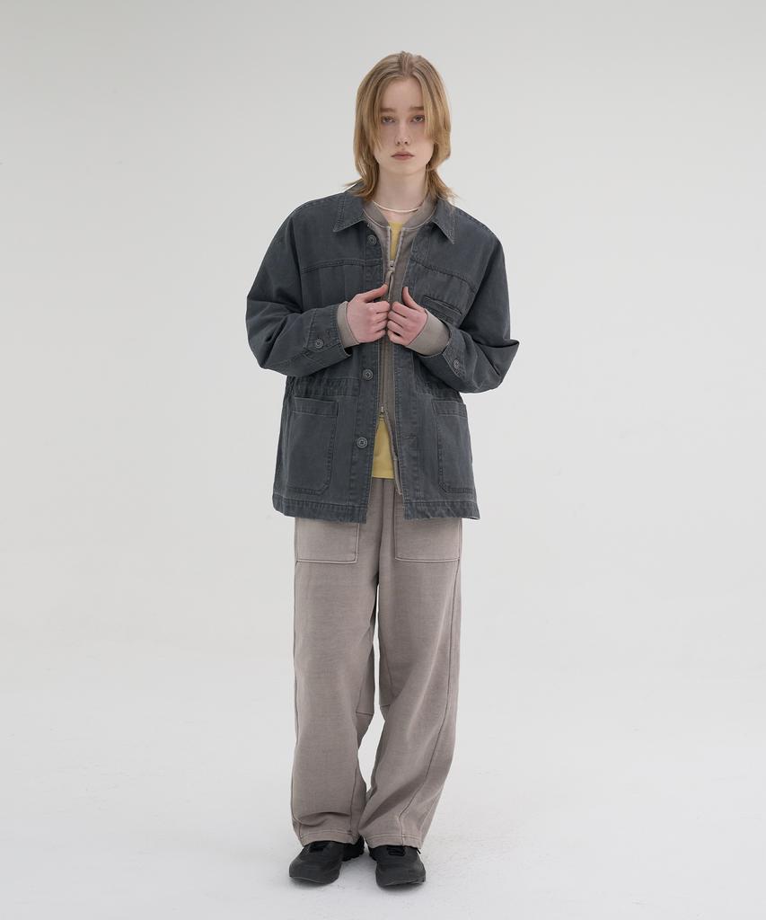 Knouun Faded Chore Jacket (Charcoal)