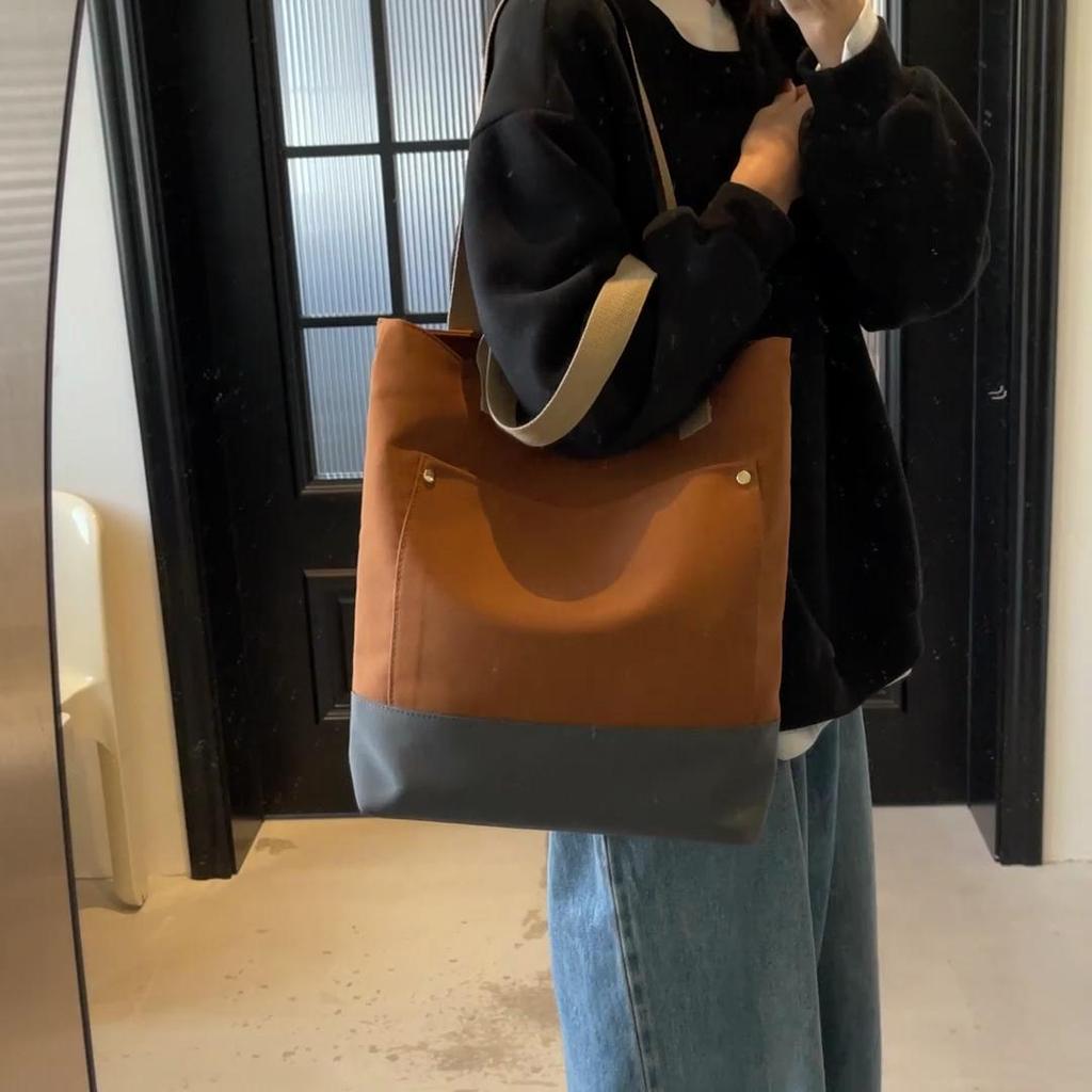 Canvas Large Capacity Tote Bag Student Shoulder Bag Women's Crossbody Bag