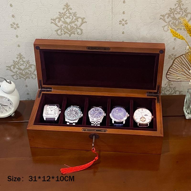 

Wrist Watch Collection Cases Transparent Watches Display Box Wooden Watches Storage Safe Case Luxury Watch Organizer Boxes