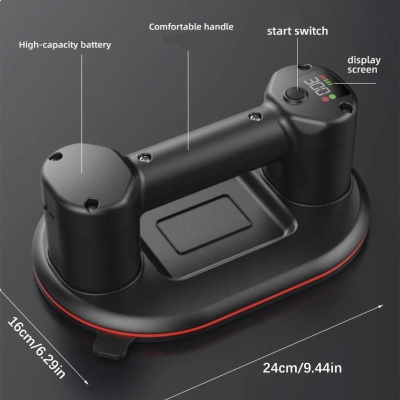 Auto Inflating Double Motor Suction Lifter 300kg Capacity 24cm Diameter LCD Power Monitors High Power Vacuum Lifting Device
