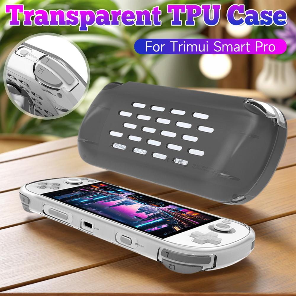 Transparent TPU Case For Trimui Smart Pro Handheld Game Console Protective Cover Anti-Scratch Anti-fall Storage Box Accessories