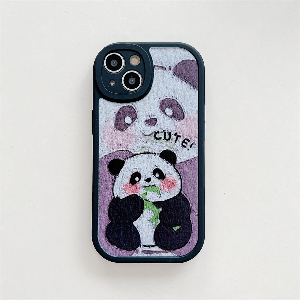 

Модный чехол для телефона из мягкого ТПУ с узором «Пара панд» для iPhone Samsung Vivo Xiaomi Oppo Infinix Samsung Galaxy A31 чёрный
