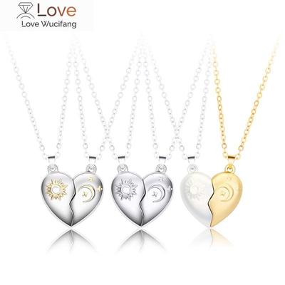 Collier avec pendentif en forme de cœur pour couple, collier magnétique puissant pour petite amie, homme et femme