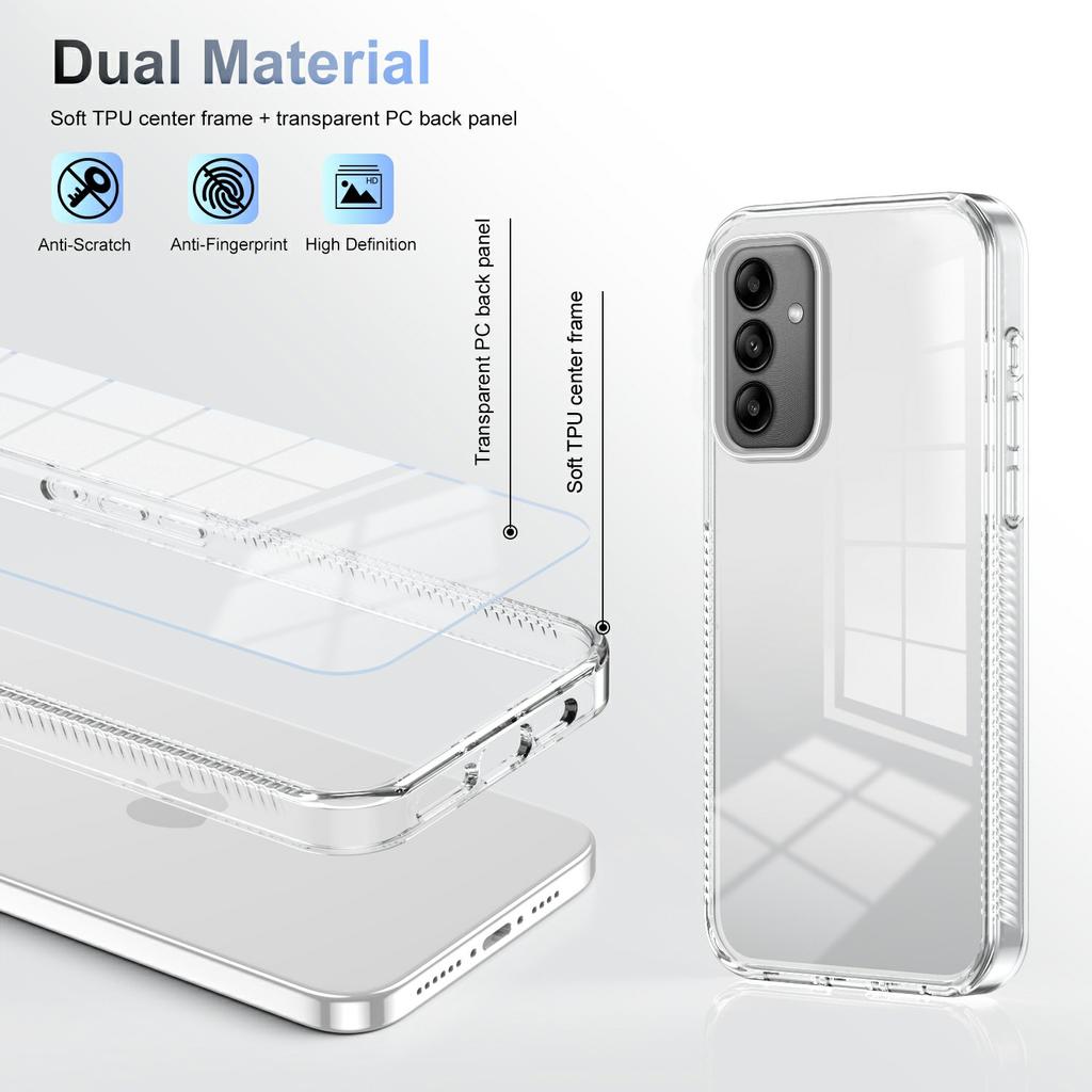 For Samsung Galaxy A05s 4G Clear Phone Case TPU PC Anti-Slip Drop-Proof Back Cover