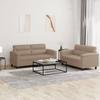 Vidaxl 2-Seater Sofa With Cushions, Cappuccino, Faux Leather