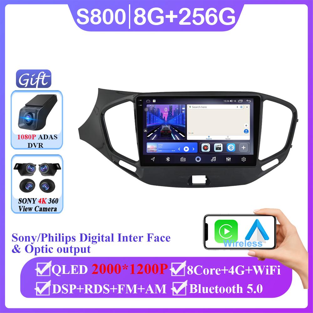 Radio samochodowe 2 DIN z Androidem 14 Odtwarzacz multimedialny wideo Dla LADA Vesta Cross Sport 2015-2019 GPS 4G WIFI Stereo Carplay Auto QLED RDS