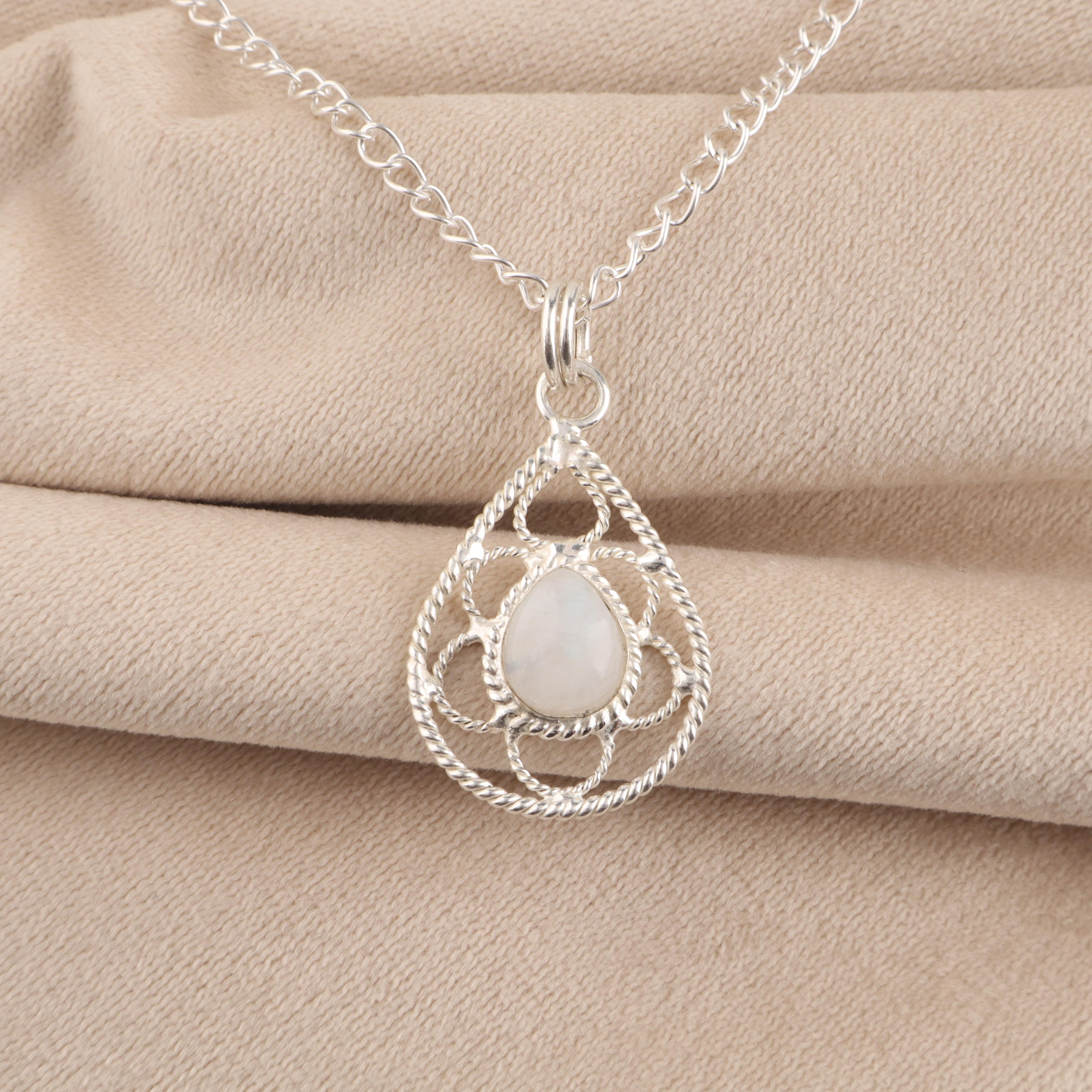 

Rainbow Moonstone Gemstone 925 Sterling Silver Handcrafted Jewelry Pendant 1.40 For occasion PP-19-18