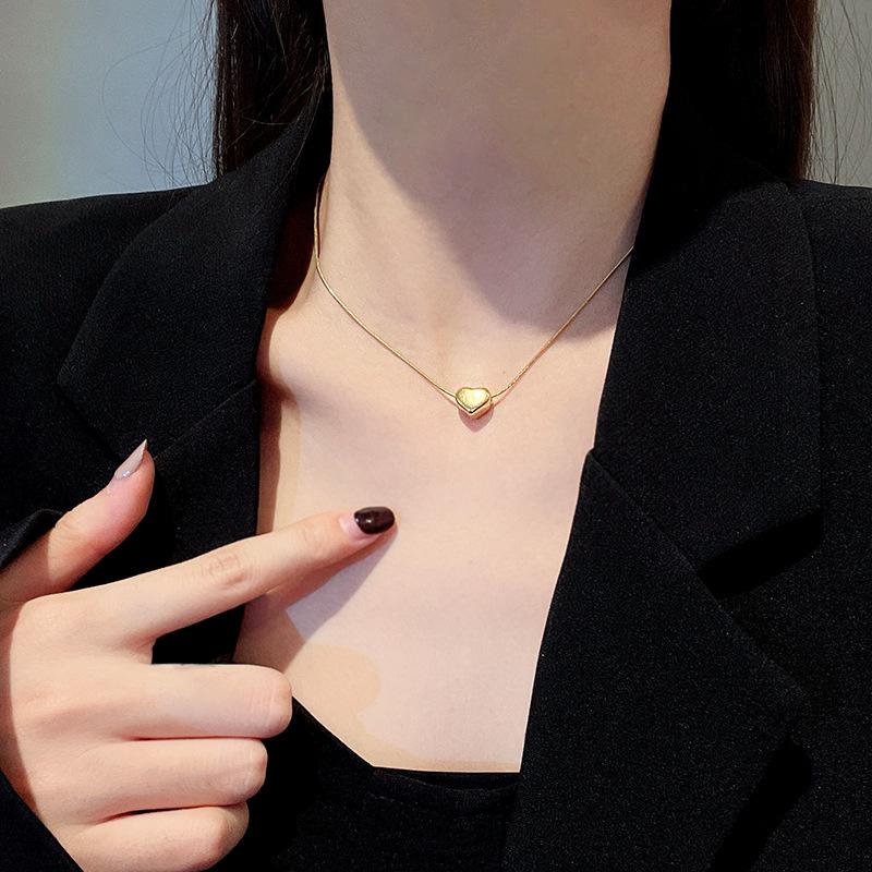 316L Stainless Steel Delicate Charm Love Necklace Sweet Design Light Luxury Niche Girl Pendant