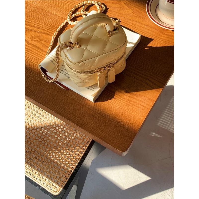 

Mini Rhombus Small Fragrant Wind Chain Crossbody Bag Simple Versatile Shoulder Bag Fashion Lipstick Small Bag Women абрикосовий