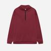 Women's Semi-Zip Loose Pullover Sweatshirt Casual Long Sleeve Hooded Top in Purple/Red/Black/White