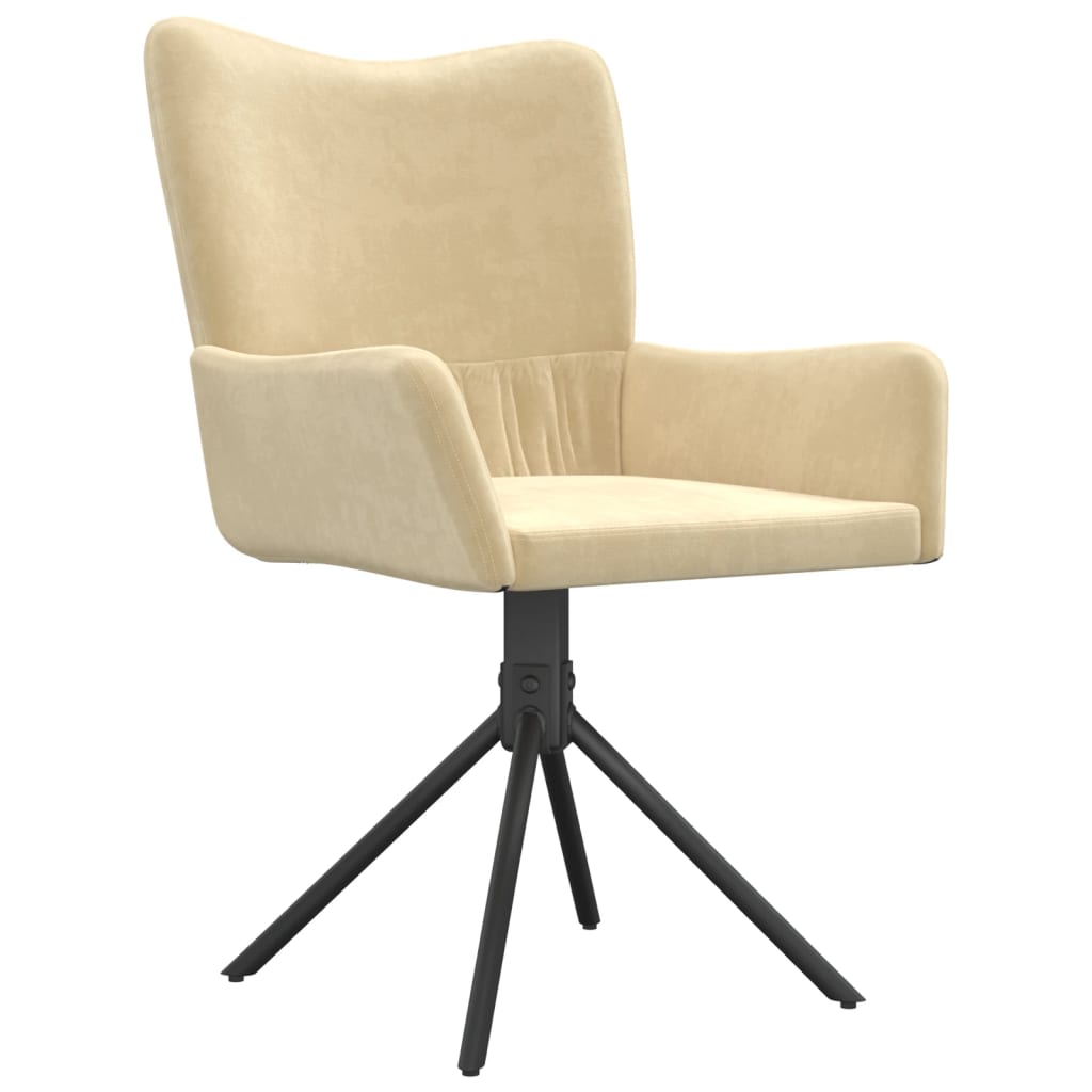 Dining Chairs 2 Pcs Swivel Cream Velvet