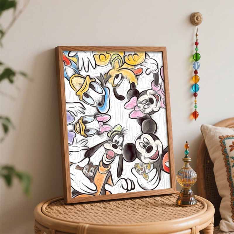 Disney Mickey Friends Oil Art Painting Kit Home Wall Decor Handmade Gift Custom DIY Paint by Numbers Decorative Canvas Craft Portrait