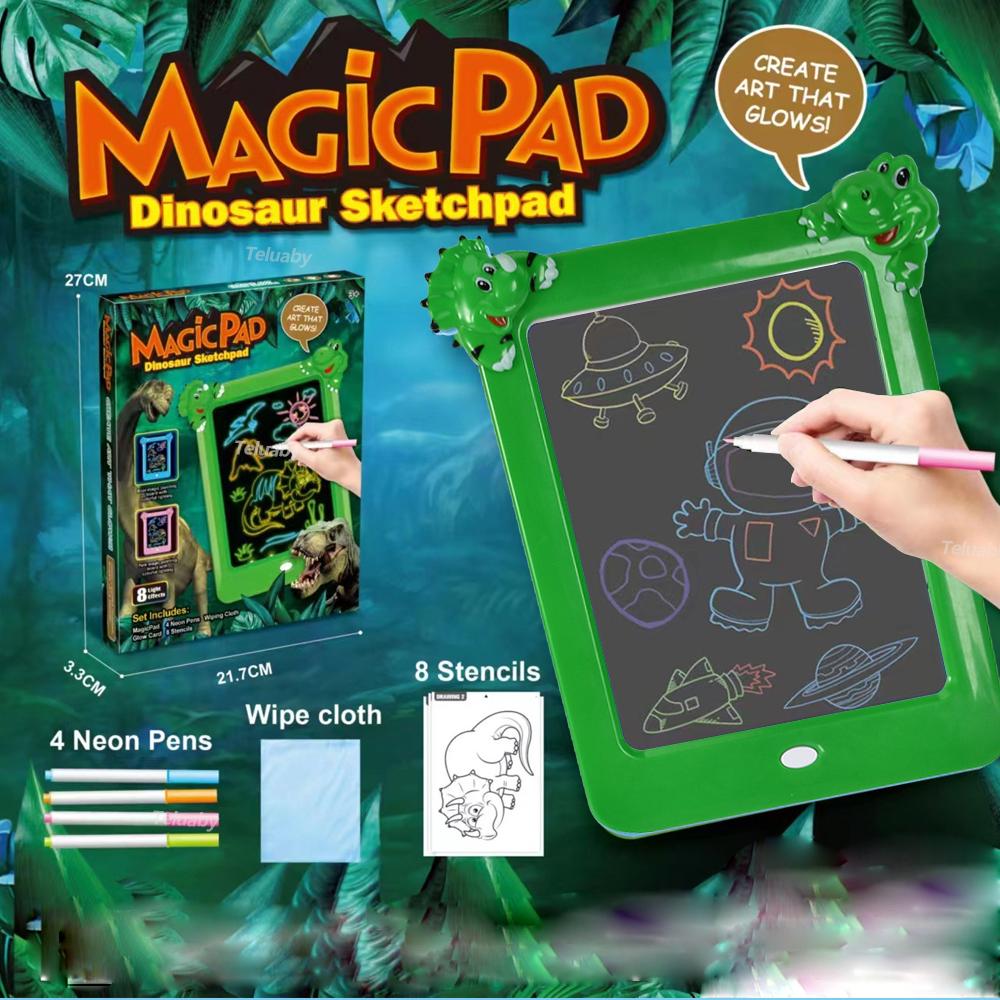 Magicpad Drawing Tablet Kids Luminous Blackboard LED Screen Painting  Pad Cartoons Writing Message Board Educational Toys