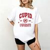 2026 Cupid University Tshirt College Style Valentine Heart Tshirt Short Sleeve Fashion Womens Tshirt Summer Casual Top