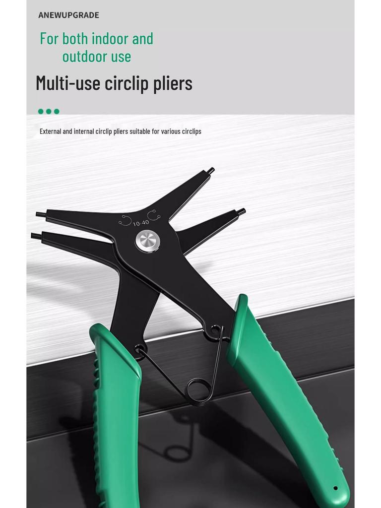 Víceúčelové dvojité kleště na pojistné kroužky pro vnitřní/vnější ohýbání a pojistné kroužky