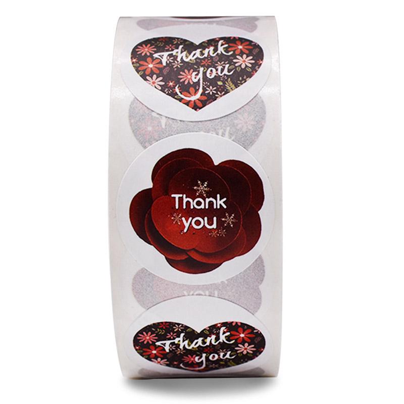 

Multiple styles Flower Thank You Stickers Gold Foil Seal Labels Pink Wedding Party Favors Envelope Supplies Stationery Stickers