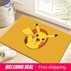 Happy Cute Pikachu Cartoon Print Soft Non-Slip Absorbent Indoor Home Bathroom Entryway Floor Doormat Rug Mat