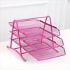 Metal Three-layer File Rack Wire Mesh Desktop Document Rack Durable Desktop Data Tray  Countertop