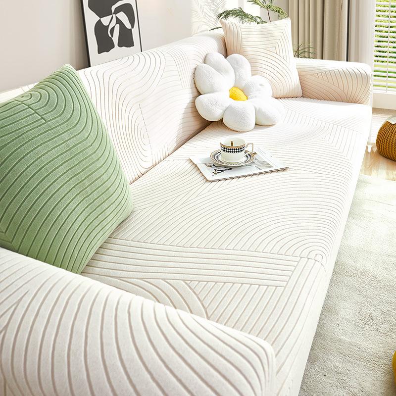 Solid Color Sofa Cover Elastic Non-slip Sofa Cover Furniture Protector for Pets Washable Removable Sofa Seat Cushion Slipcover