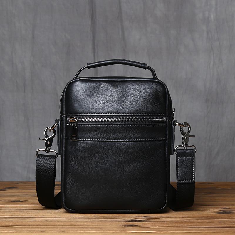 NZPJ Men's Shoulder Bag Natural Head Layer Cowhide Crossbody Bag Casual Genuine Leather Men's Bag Fashion iPad Bag Mobile Phone